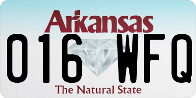 AR license plate 016WFQ