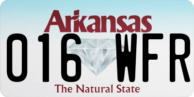 AR license plate 016WFR