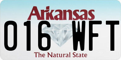 AR license plate 016WFT