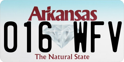 AR license plate 016WFV