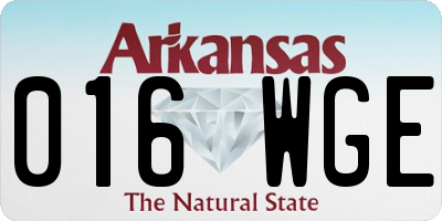 AR license plate 016WGE