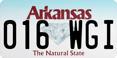 AR license plate 016WGI