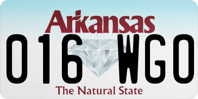 AR license plate 016WGO