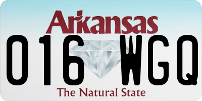 AR license plate 016WGQ