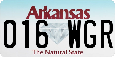 AR license plate 016WGR