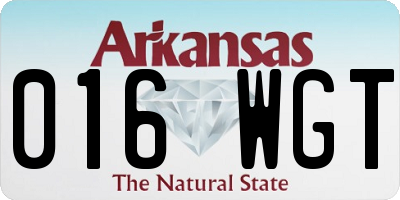 AR license plate 016WGT