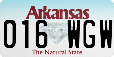 AR license plate 016WGW