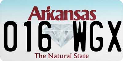 AR license plate 016WGX