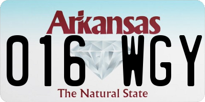 AR license plate 016WGY