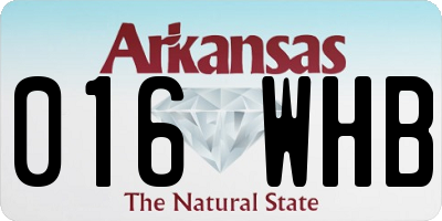 AR license plate 016WHB