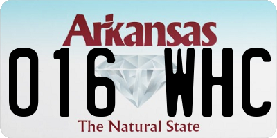 AR license plate 016WHC