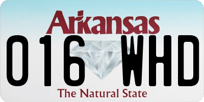 AR license plate 016WHD