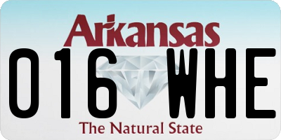 AR license plate 016WHE