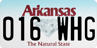 AR license plate 016WHG