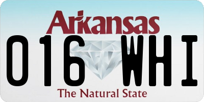 AR license plate 016WHI