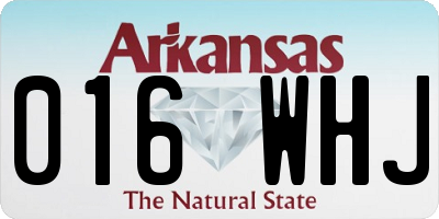 AR license plate 016WHJ