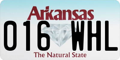AR license plate 016WHL