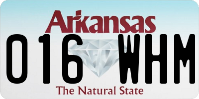 AR license plate 016WHM