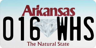 AR license plate 016WHS