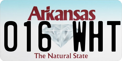 AR license plate 016WHT
