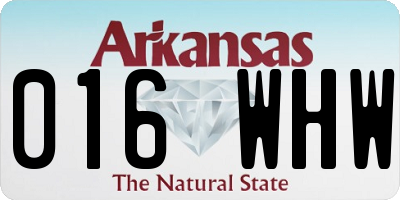 AR license plate 016WHW