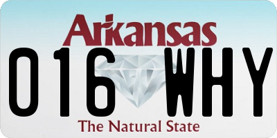 AR license plate 016WHY