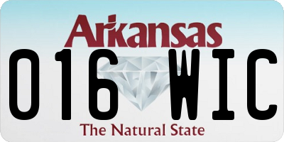 AR license plate 016WIC