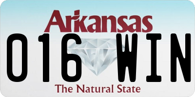 AR license plate 016WIN