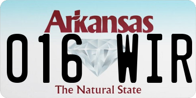AR license plate 016WIR