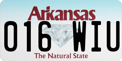 AR license plate 016WIU