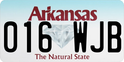 AR license plate 016WJB