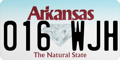 AR license plate 016WJH