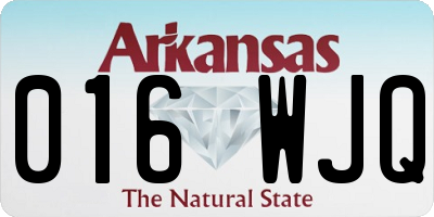 AR license plate 016WJQ