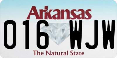 AR license plate 016WJW