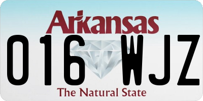 AR license plate 016WJZ