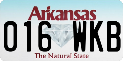 AR license plate 016WKB