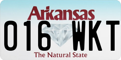 AR license plate 016WKT