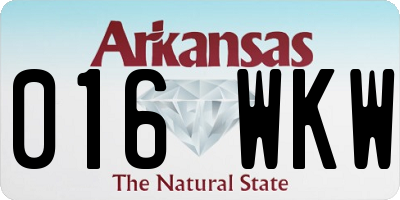 AR license plate 016WKW
