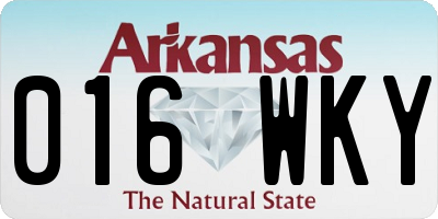 AR license plate 016WKY