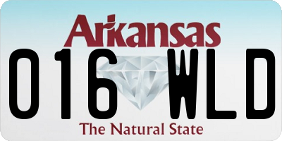 AR license plate 016WLD