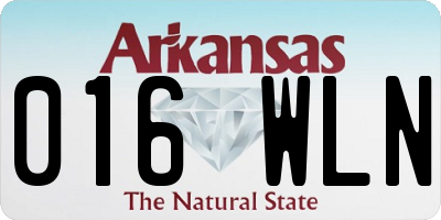 AR license plate 016WLN