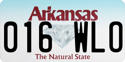 AR license plate 016WLO