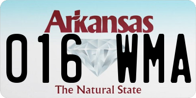 AR license plate 016WMA