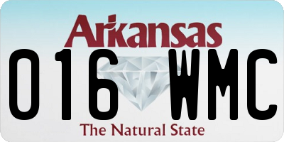 AR license plate 016WMC