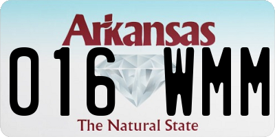 AR license plate 016WMM