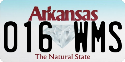 AR license plate 016WMS