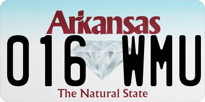 AR license plate 016WMU