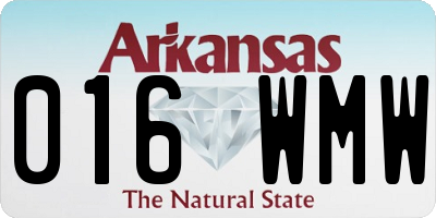 AR license plate 016WMW