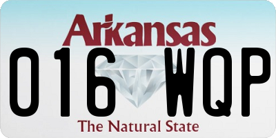 AR license plate 016WQP