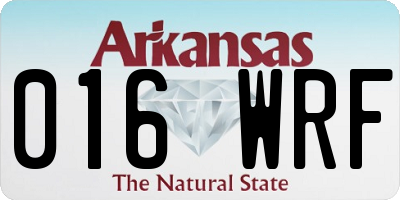 AR license plate 016WRF